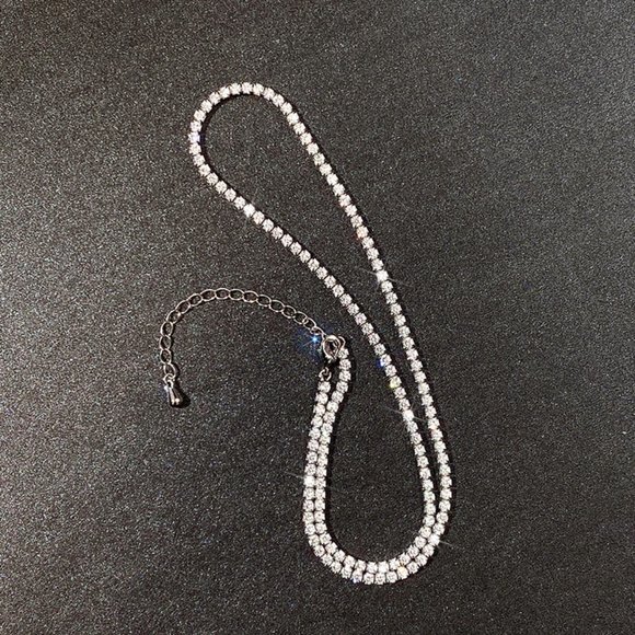 🎊 Trendy 925 Silver Plated CZ Sweater Chain Necklaces, MLNN1084 - Picture 3 of 3